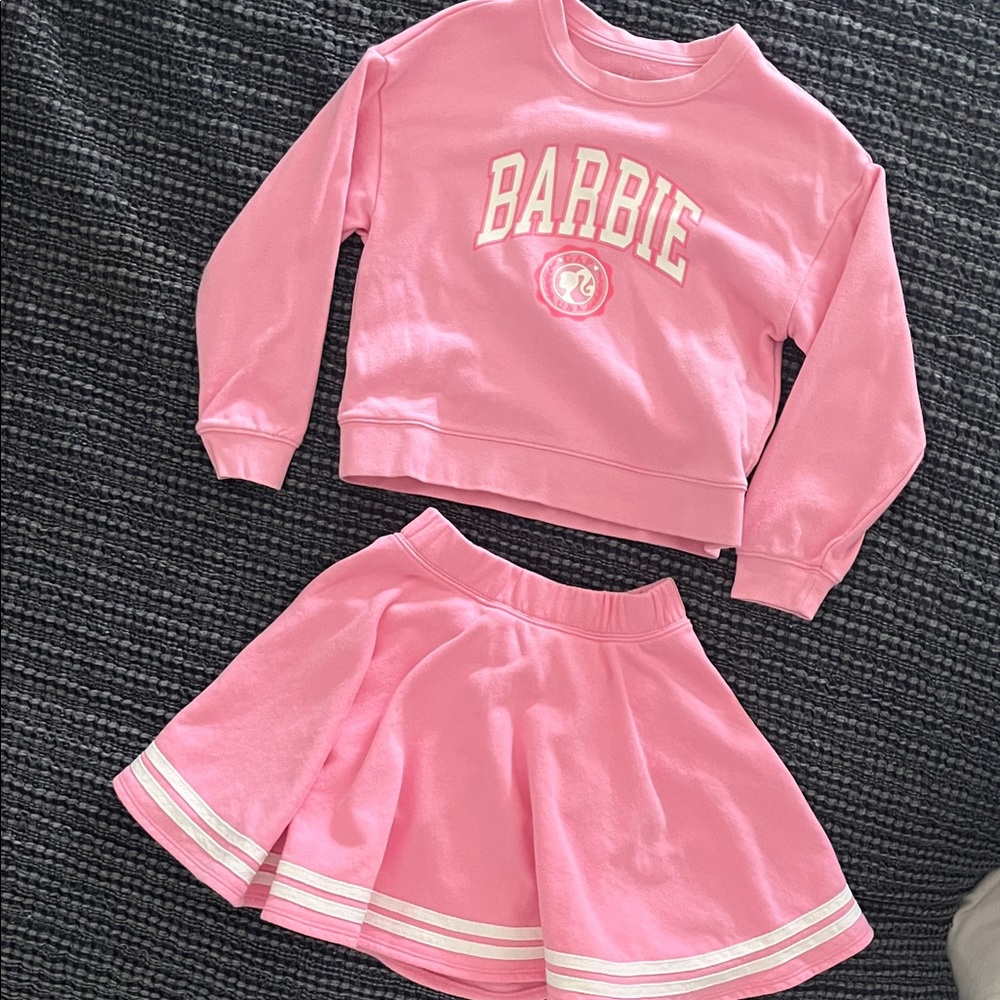 Gap Barbie Pink Sweatshirt and Skirt Set
